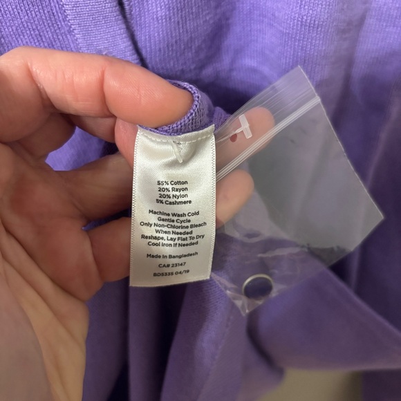 Talbots Lavender Button-Up Cardigan - Picture 3 of 7